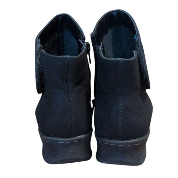 Kim Rogers Ankle Boots Black Suede zip up Sides with Adjustable Side Round Toe - Picture 4 of 6